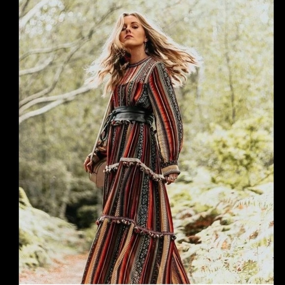 zara striped pom pom dress